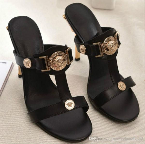 

high-end custom sandals 35-41 fashion high heels european station casual shoes manufacturers promotion (with box, Black