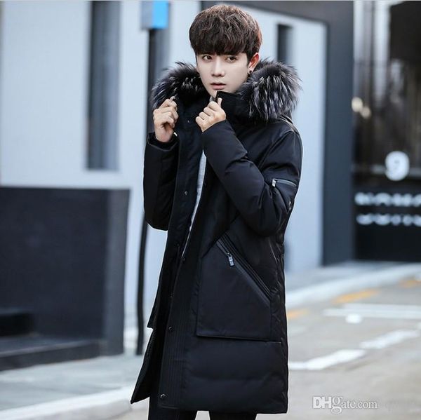 

men winter long parkas casual padded cotton thick warm hooded parkas men fashion clothing black outwear