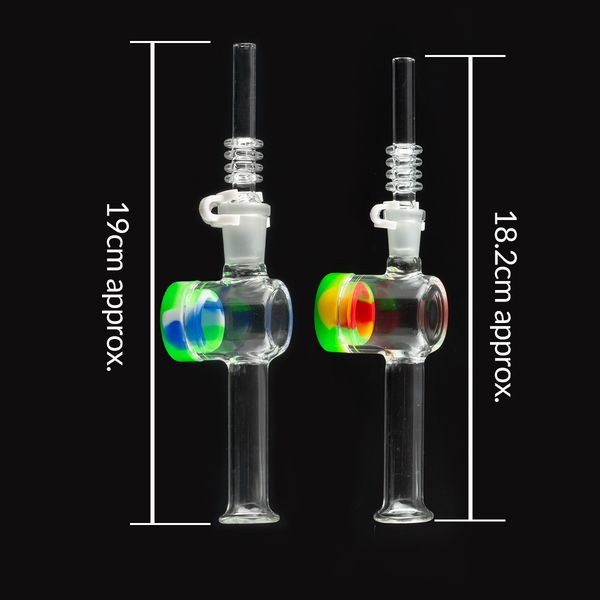 Narghilè 10mm 14mm kit collettore nector Dab punte di paglia con vaso contenitore in silicone per tubi in vetro Bong per acqua Piattaforme petrolifere