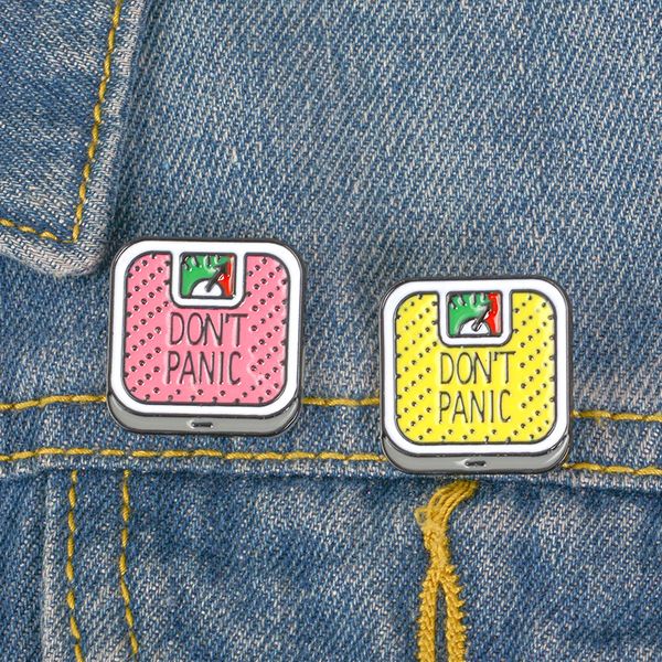 

симпатичный мультфильм не паникуйте письмо металл kawaii эмаль pin badge кнопки брошь рубашка джинсовой куртки сумка декоративные броши для, Gray