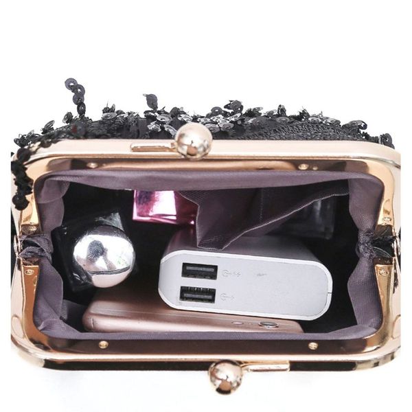 

fashion women vintage handbag small sequins kiss lock messenger shoulder crossbody bag