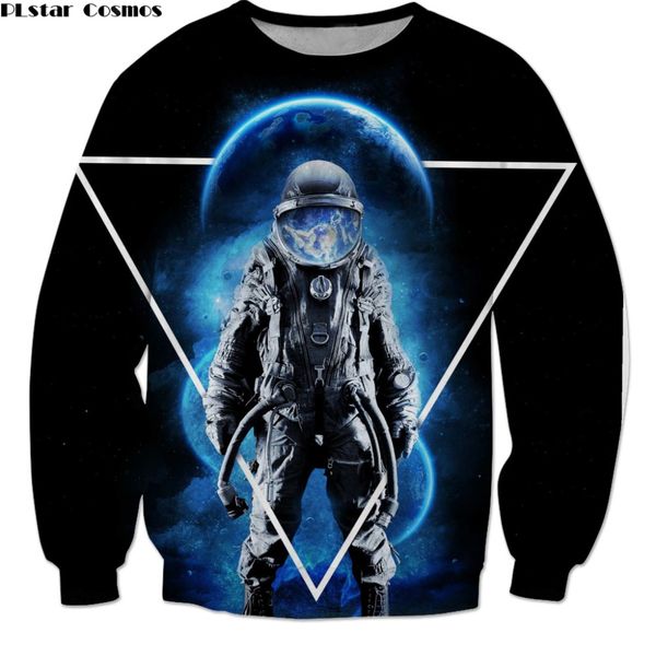 

plstar cosmos drop shipping 2018 new fashion men sweatshirt dead space astronaut print 3d casual pullovers, Black