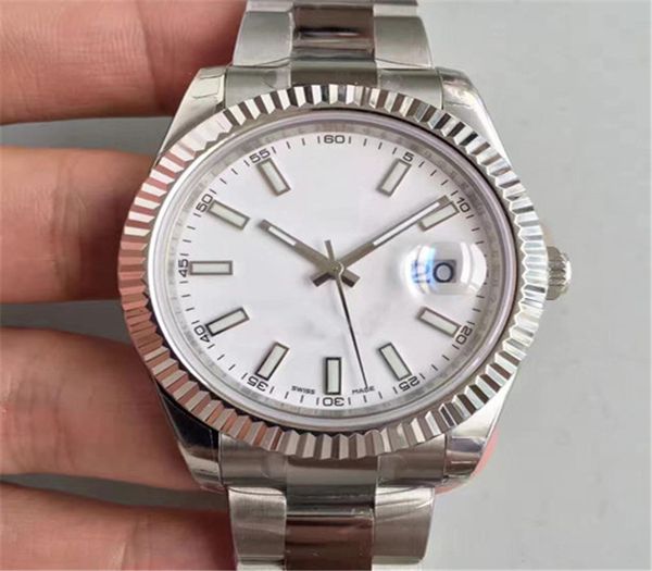 

factory supplier luxury watch sapphire glass 41mm day white dial diamond asia 2813 movement automatic mechanical mens watch watches, Slivery;brown