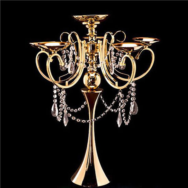 

tall metal 5 arm candelabra chandelier votive gold candle holder wedding table centerpiece decorations supplies