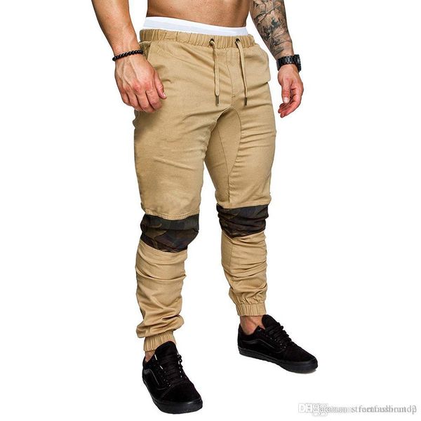 

mens camouflage designer casual trousers spring autumn fashion pantalones, Black