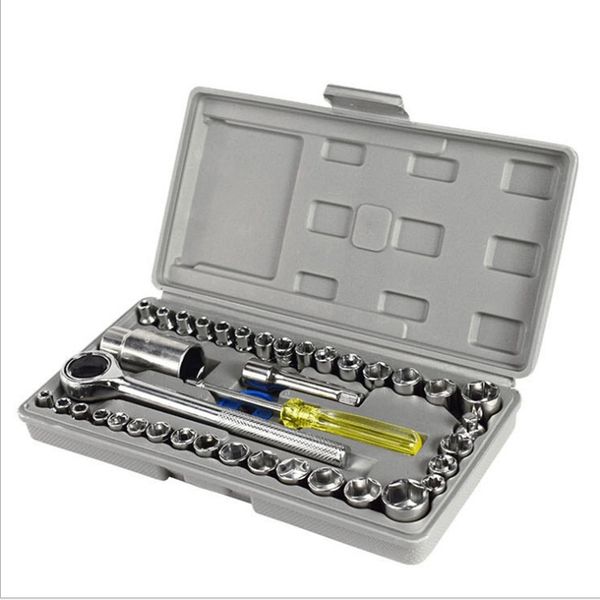 

40pcs car repair tool 1/4 3/8-inch socket set car repair tool ratchet torque wrench combo tools kit auto repairing set