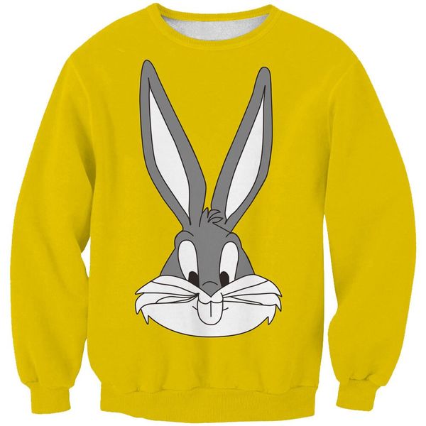 

style yellow classic cartoon bugs bunny sweatshirt men women 3d print 3d long sleeve tracksuit pullover outerwear casual b177, Black