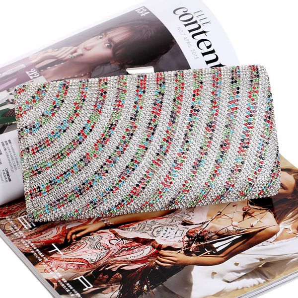 

pixel ring rain bow floral tsyle handbag fashion women evening envelope handbag party sparkly clutch purse shoulder cross bag