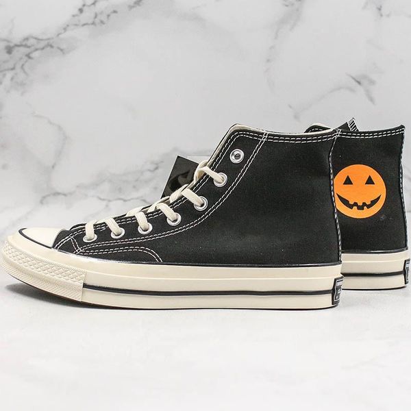 

halloween pumpkin x convas chuck smile canvas shoes casual designer shoes cute smiling faces men women fashion street sneakerl14, Black