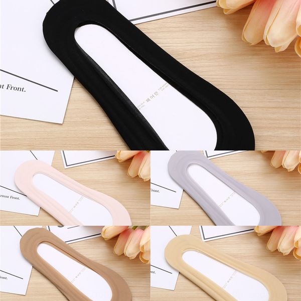 

ice invisible silicone silk boat silicone anti-skid boat ice silk cutting invisible socks women's shallow short socks, Pink;yellow
