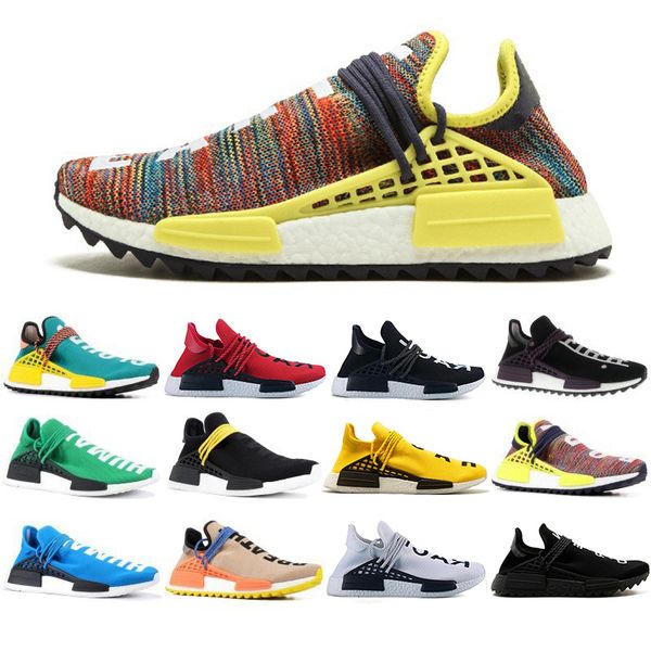 

human race hu trail pharrell williams running shoes nerd black cream mens trainers women outdoor designer sport sneaker us 5-12