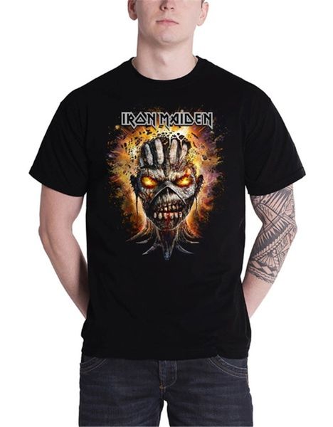 

iron maiden t shirt eddie evolution band logo official mens shirts funny womens cotton shirts iron maiden t0129, White