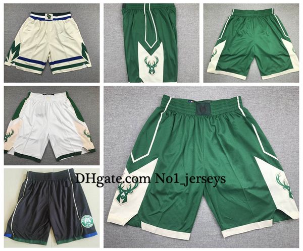 

milwaukee bucks jersey giannis antetokounmpo 34 allen parker 12 stitched breathable pants sweatpants classic basketball shorts, Black