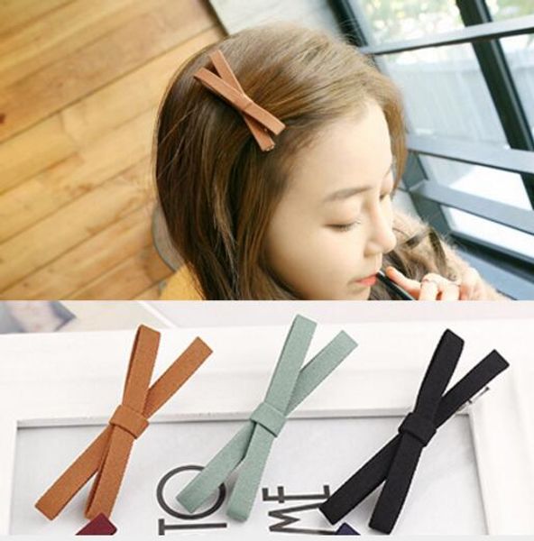 

hair clips crossed hairpins with bows solid print hairpin bobby pins for women girls hair decoration, Slivery;white