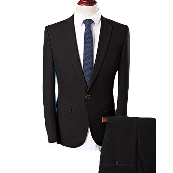 

новый черный формальные бизнес мужские костюмы зубчатый отворот трехкомпонентную сшитое жениха свадебные смокинги (куртка + жилет + брюки, Black;gray
