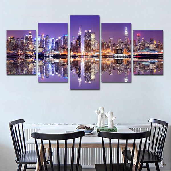 

unframed new york building panel wall art city oil painting on canvas textured abstract paintings pictures decor living room decoration pict