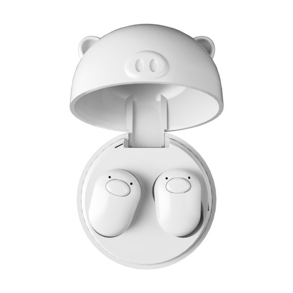 

Bluetooth headphone wirele earphone head et double earbud with charging box for iphone x android pink gift