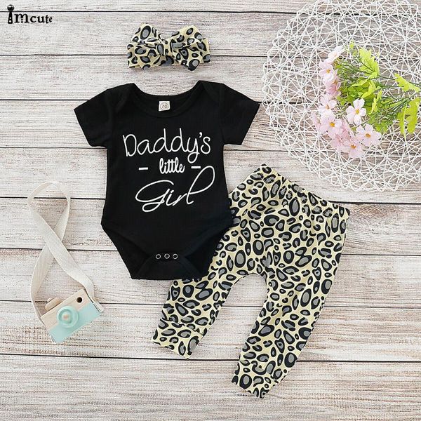 

summer 0-24m toddler kids baby girl summer clothes romper leopard print pants outfits, White