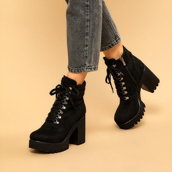 

flo maze black female high-heeled boots butigo