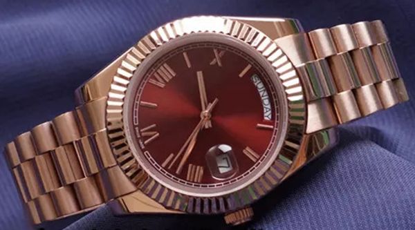 

master daydate желтое розовое золото часы мужчина женщины часы day-date президент автоматические часы механические наручные часы roma dial r, Slivery;brown