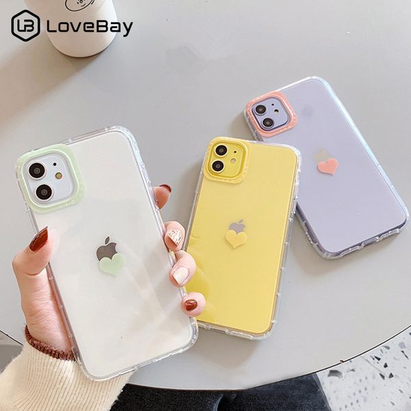 

lovebay love heart clear case for iphone 11 pro x xr xs max 7 8 plus shockproof bumper phone case soft tpu protection back cover