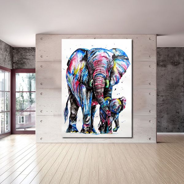 Bebe Elephant Tournesol Noir Encadree Affiche Ou Encadree Toile Toile Tendues Loisirs Creatifs Maison Et Jardin