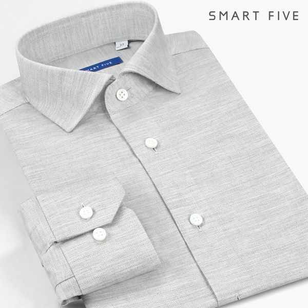 

2020 season president administration shirt advanced feeling gray jacquard herringbone pattern pure cotton long sleeve shirt, White;black
