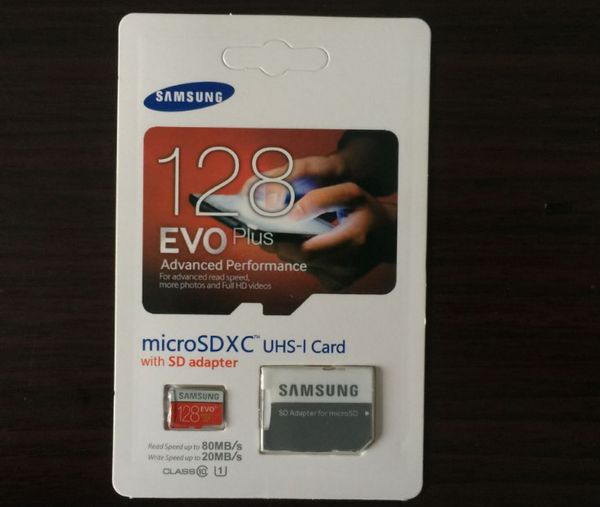 

dhl shipping 8gb/16gb/32gb/64gb/128gb/256gb samsung evo+ plus micro sd card class10/smartphone tf card/tablet pc storage card 80mb/s