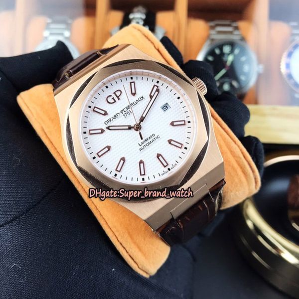 

лучший вариант gp laureato 81005-52-132-bb6a белый циферблат япония 82s5 miyota механические мужские часы из розового золота кожаный ремешок, Slivery;brown
