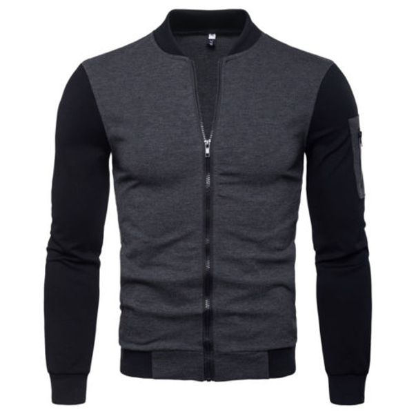 

uk men s slim fit stand coat jacket winter outwear blazer, Black;brown