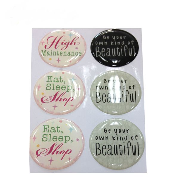 

custom factory made selling customize black dome 3d epoxy sticker