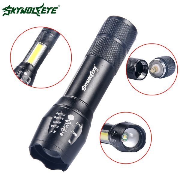 

cross border new pattern skywolfeye flexible focusing cob light flashlight mini- aluminium alloy flashlight