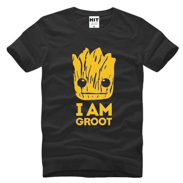 

mens summer t shirt halloween theme super hero i am groot fashion design mens short sleeve t shirt size s-3xl, White;black