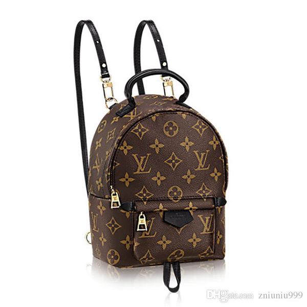 

hight quality women's palm springs mini backpack genuine leather children backpacks women printing leather mini backpack 41560 school b