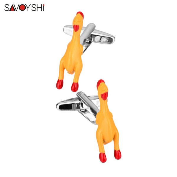 

savoyshi novelty french shirt cufflinks for mens yellow red enamel cuff links cuffs accessories carving name, Silver;golden