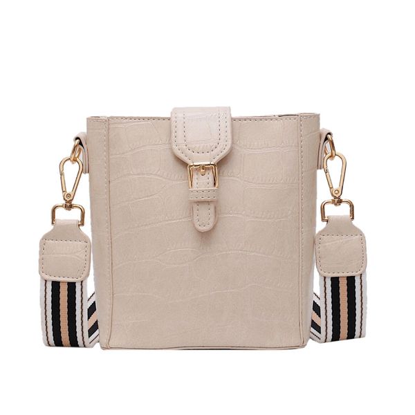 

on the new bucket bag women 2019 new fashion shoulder messenger bag girl stone small stylish pu leather handbag