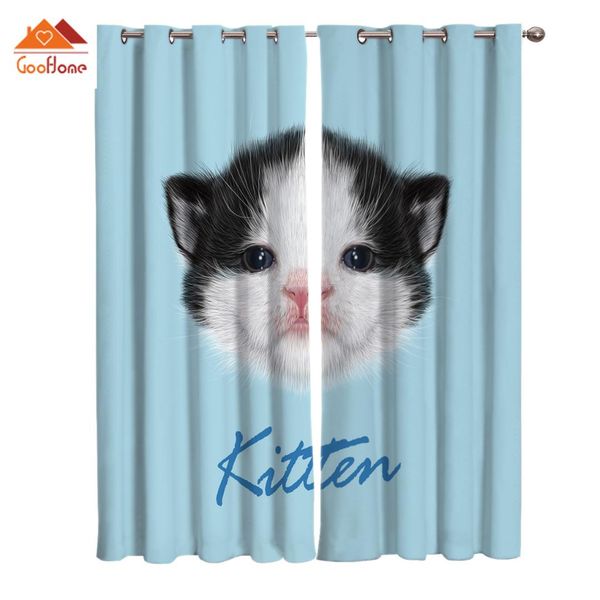 

kitten adrable window curtains living room outdoor fabric drapes curtain home decor