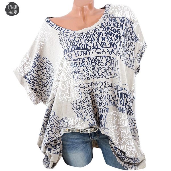 

letter blouse womens printed oversized short sleeve bat sleeve ladies solid color o neck short sleeve july29 woman clothes, White