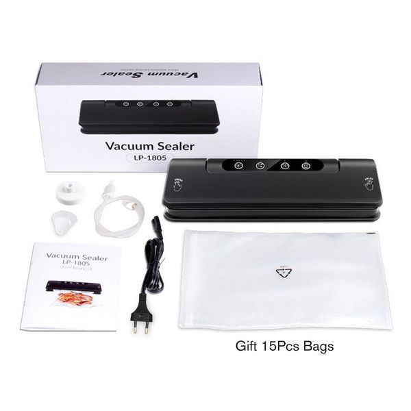 

lp-1805 220v/110v vacuum sealing machine home vacuum sealer fresh packaging machine saver packer+15pcs bags