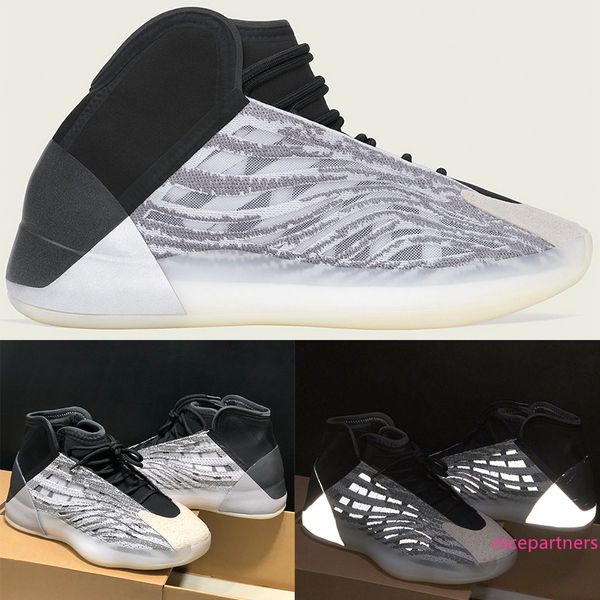 

2020 new 3m reflective quantum kanye west basketball shoes men women triple black fashion luxury designer sneakers trainers us 5-12.5