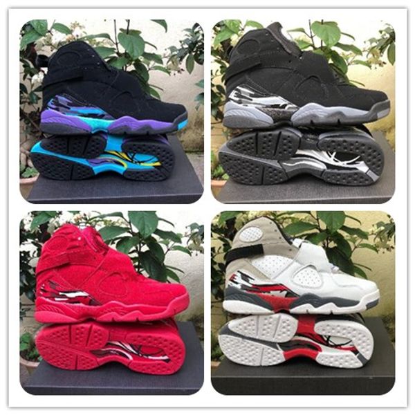 

2019 8 valentine's day red aqua chrome 8s men basketball shoes countdown pack sports sneakers size7-13 ment