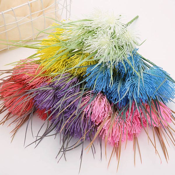 

1 bouquet 3 heads artifical dragon claw chrysanthemum plastic flowers potted accessories for home wedding l plant decoration