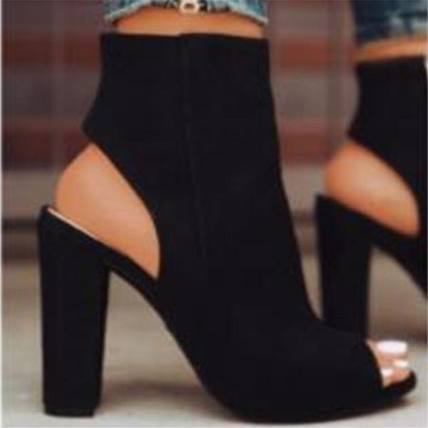 

20202020 women pumps gladiator high heels fish mouth zipper pumps female shoes fashion summer open-toe women shoes, Black