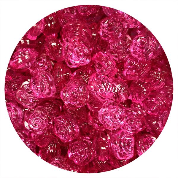 

happy monkey 30pcs/pack slime supplies toys diy transparent rose flower beads slime accessories filler for clear crystal slime
