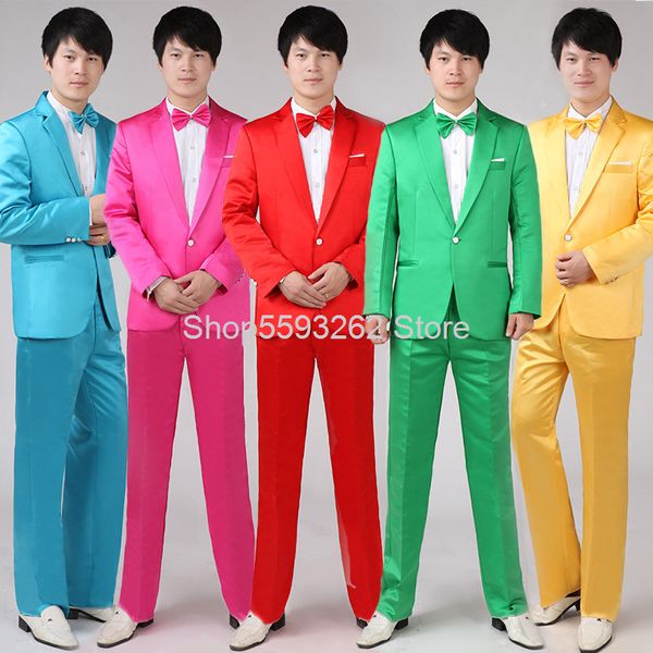 

men's suits & blazers men dress annual meeting collective performance student chorus color suit shadow landlord title pography ktv wear, White;black