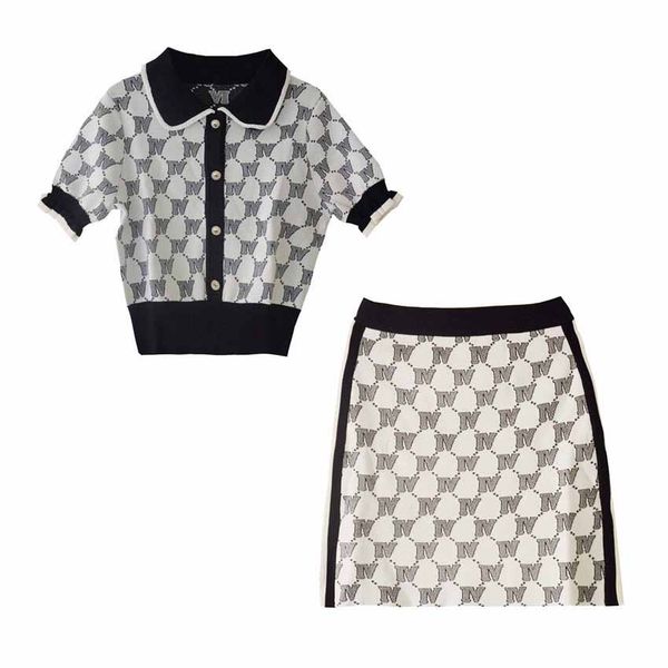 

женский дизайнерский весенний костюм женский трикотаж костюм женская юбка мода роскошный двухсекционный прилив женщины бренд летние платья к, White