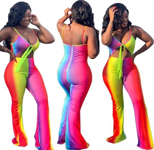 

womens designer contrast color jumpsuits fashion spaghetti strap color rompers backless wide leg pants, Black;white