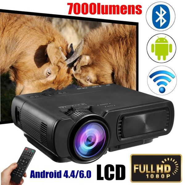 

t5 led projector 3d android 4.4 hd(1g+8g) with wifi bluetooth mini led projector hdmi usb mini projector home media player