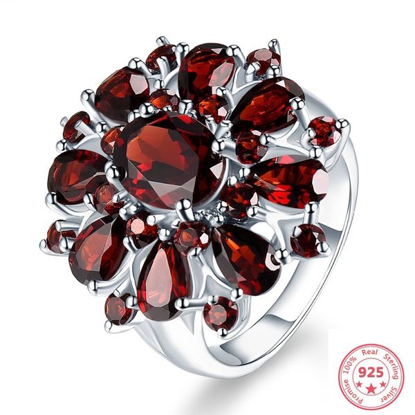 

solid sliver 925 jewelry ring for women luxury anillos de garnet ruby rubellite gemstone z diamond ring s925 wedding, Golden;silver