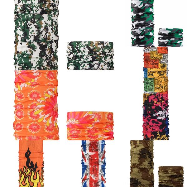 

hykje 3d seamless bandanas magic neck mask motorcycle cycling face scarf buffs the printed halloween headband hiking scarf face shield, Black